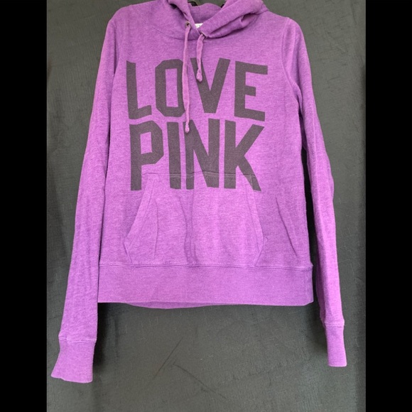 PINK Victoria's Secret Tops - VS Pink Purple & Black Hoodie Size Medium